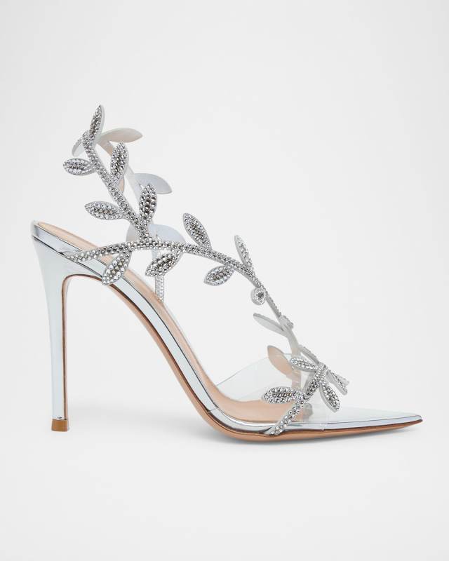 Crystal Branch Slingback Cocktail Sandals